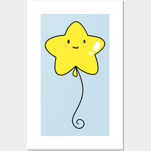 Happy Star Balloon Posters and Art